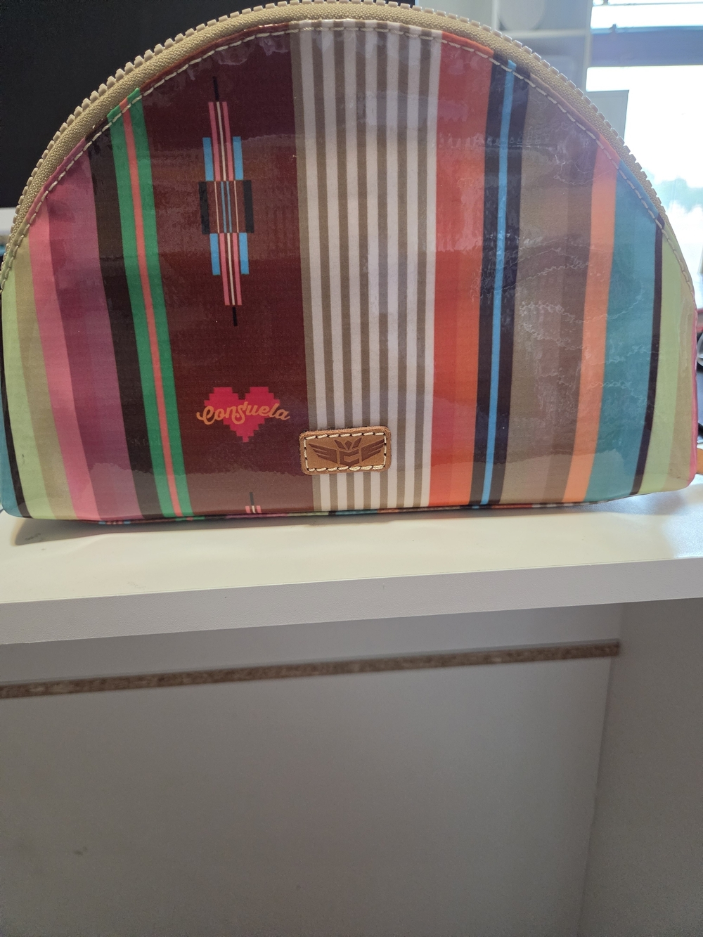 Consuela Multicolor Striped Cosmetic Pouch